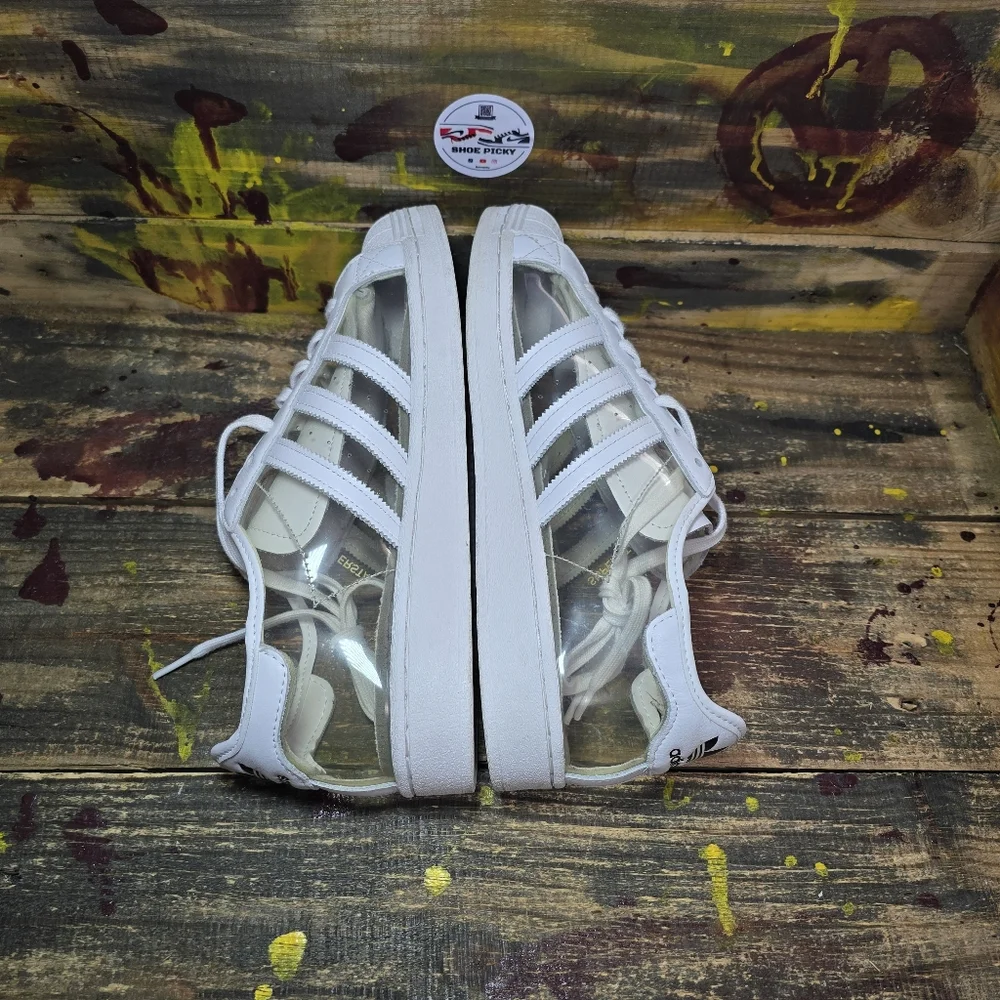 Adidas Originals Superstar Shell Toe Transparent Clear/White FZ0245 Sz 10.5 Used - Picture 5 of 8